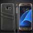 Oil Wax Leather Credit Card Holder Back Shell Case Cover for Samsung Galaxy S7 G930 - Dark Grey