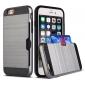 Brushed Texture Hybrid Dual Layer Armor With Card Slot Case For iPhone 6 Plus/6S Plus - Gray