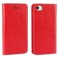 Crazy Horse Real Genuine Leather Wallet Stand Case for iPhone SE 2020 / 7 4.7 inch - Red