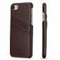 Genuine Lichee Leather Wallet Case Card Slot Slim Cover Skin For iPhone 7 Plus 5.5 inch - Brown