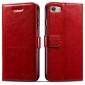 High quality PU Leather Floral Print Magnetic Stand Leather Case for iPhone SE 2020 / 7 4.7 inch - Red