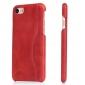 Luxury Wax Oil Pattern Genuine Leather Back Cover Case For iPhone 7 Plus 5.5 inch - Red
