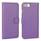 Real Genuine Leather Side Flip Wallet Case Cover for iPhone SE 2020 / 7 4.7 inch - Purple