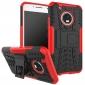 Tough Rugged Dual Layer Shockproof Kickstand Protective Case for Motorola Moto G5 Plus - Red