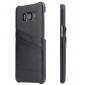 Genuine Leather Back Cover Case with 2 Credit Card ID Slots Holders for Samsung Galaxy S8+ Plus - Black