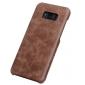 Genuine Leather Matte Back Hard Protective Case Skin Cover for Samsung Galaxy S8 - Coffee