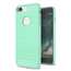 Brushed Metal Texture Soft TPU Silicone Carbon Fiber Protective Cover for iPhone 7 Plus - Mint Green