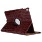 360 Degree Rotating Crocodile PU Leather Case for iPad Pro 10.5-inch - Brown