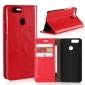 Crazy Horse Genuine Leather Flip Wallet Case Stand For Huawei Nova 2 - Red - Click Image to Close