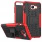 Hard and Soft TPU Hybrid Defender Kickstand Phone Case For Samsung Galaxy J7 Max - Red - Click Image to Close