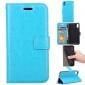 Crazy Horse PU Leather Case Flip Card Slot Wallet For iPhone X - Light Blue