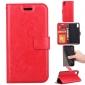 Crazy Horse PU Leather Case Flip Card Slot Wallet For iPhone X - Red