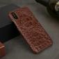 Crocodile Head Pattern Genuine Leather Back Case for iPhone X - Brown
