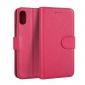 Genuine Leather Wallet Card Holder Flip Stand Case for iPhone X - Rose Red