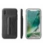 Luxury PU Leather Card Slot Back Case With Kickstand for iPhone X - Black