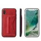 Luxury PU Leather Card Slot Back Case With Kickstand for iPhone X - Red