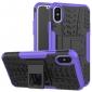 PC+TPU Shockproof Stand Hybrid Armor Rubber Cover Case For iPhone X - Purple