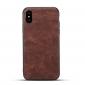 Slim Retro Leather Case Back Cover Skin For iPhone X - Coffee