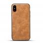 Slim Retro Leather Case Back Cover Skin For iPhone X - Light Brown