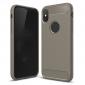TPU Carbon Fiber Scratch Resilient Shock Absorption Protective Silicone Case for iPhone X - Grey