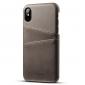 Ultra thin Leather Back Case Slim Card Slot Cover for iPhone X - Grey