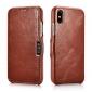 ICARER Vintage Classic Series Genuine Leather Flip Case for iPhone X - Brown
