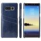 Luxury Card Slot Wax Oil Leather Case Cover For Samsung Galaxy Note 8 - Dark Blue