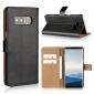Luxury Genuine Leather Magnetic Flip Wallet Case Stand Cover For Samsung Galaxy Note 8 - Black - Click Image to Close
