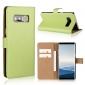 Luxury Genuine Leather Magnetic Flip Wallet Case Stand Cover For Samsung Galaxy Note 8 - Green - Click Image to Close