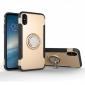 Ring Stand Armor Hybrid Shockproof Protective Cover Phone Case For iPhone X - Gold