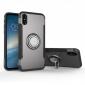 Ring Stand Armor Hybrid Shockproof Protective Cover Phone Case For iPhone X - Gray