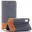 Double Layer Shock Absorbing Premium Soft PU Leather Wallet Flip Case for iPhone X - Gray