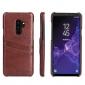 2 Credit Card Slots Luxury Oil Wax Pattern PU Leather Case for Samsung Galaxy S9+ - Brown