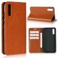 Crazy Horse Genuine Leather Case Flip Stand Card Slot  for Huawei P20 - Brown
