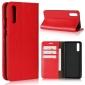 Crazy Horse Genuine Leather Case Flip Stand Card Slot  for Huawei P20 - Red