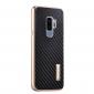 Aluminium Metal Frame + Carbon Back Cover Case For Samsung Galaxy S9 Plus - Gold&Black