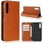 Crazy Horse Genuine Leather Case Flip Stand Card Slot for Huawei P20 Pro - Brown