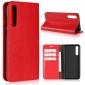 Crazy Horse Genuine Leather Case Flip Stand Card Slot for Huawei P20 Pro - Red