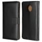 Crazy Horse Genuine Leather Case Flip Stand Card Slot for Motorola Moto G6 - Black - Click Image to Close