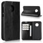 Crazy Horse Genuine Leather Flip Case Cover Stand with Card Slots for Motorola Moto G6 - Black