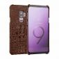 Crocodile Head Genuine Leather Back Cover Case for Samsung Galaxy S9 Plus - Brown