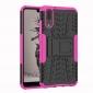 For Huawei P20 Hybrid Armor Shockproof Rugged Bumper Stand Case Cover - Hot pink
