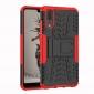 For Huawei P20 Hybrid Armor Shockproof Rugged Bumper Stand Case Cover - Red