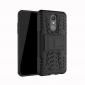 For LG LV3 2018 / LG Aristo 2 Shockproof Hybrid Kickstand Rubber Hard Case Cover - Black