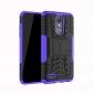 For LG LV3 2018 / LG Aristo 2 Shockproof Hybrid Kickstand Rubber Hard Case Cover - Purple