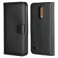 Genuine Leather Stand Wallet Case for LG Aristo 2 / K8 2018 with Card Slots&holder - Black - Click Image to Close