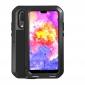 Shockproof Dustproof Aluminum Metal Tempered Glass Case For Huawei P20 - Black - Click Image to Close