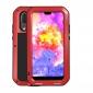 Shockproof Dustproof Aluminum Metal Tempered Glass Case For Huawei P20 - Red - Click Image to Close