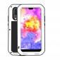 Shockproof Dustproof Aluminum Metal Tempered Glass Case For Huawei P20 - White - Click Image to Close