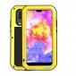 Shockproof Dustproof Aluminum Metal Tempered Glass Case For Huawei P20 - Yellow - Click Image to Close